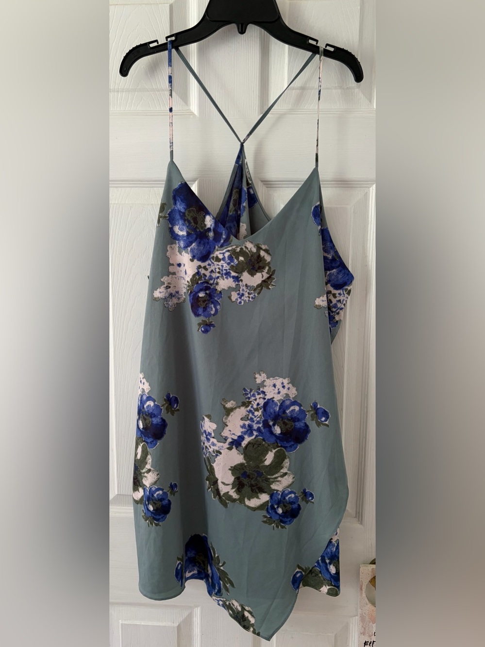 Free People Blue and Olive Floral Slip